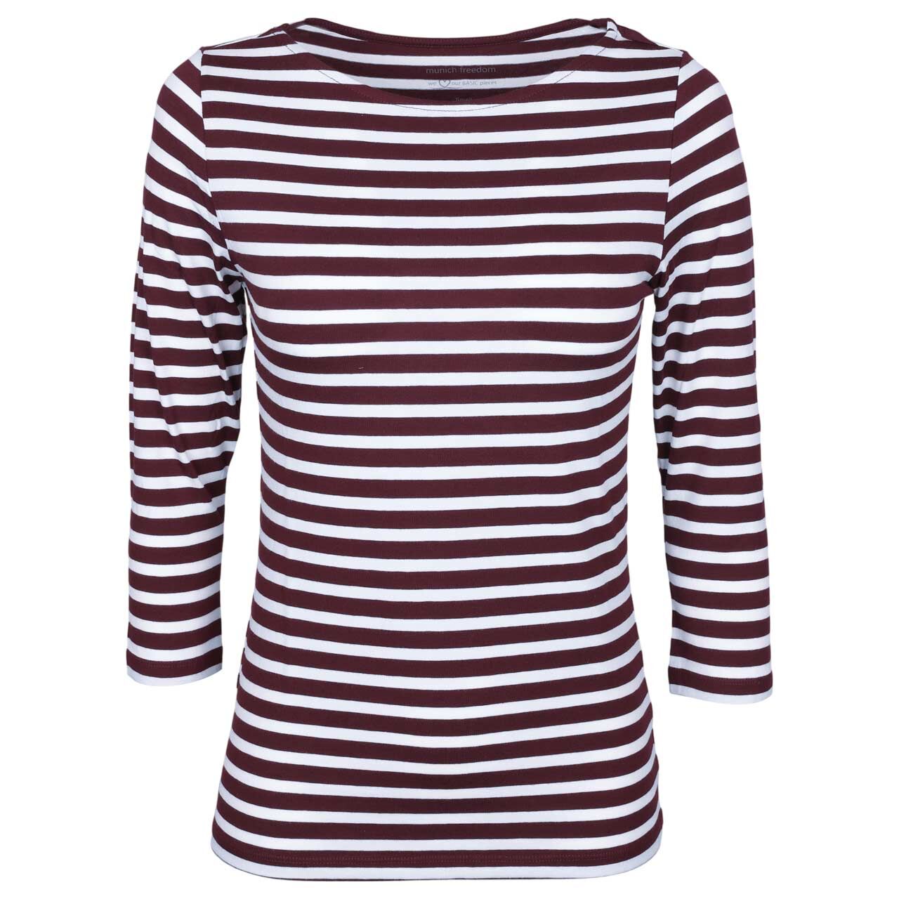 Munich Freedom Damen 3/4 Arm Shirt bordeaux red/offwhite