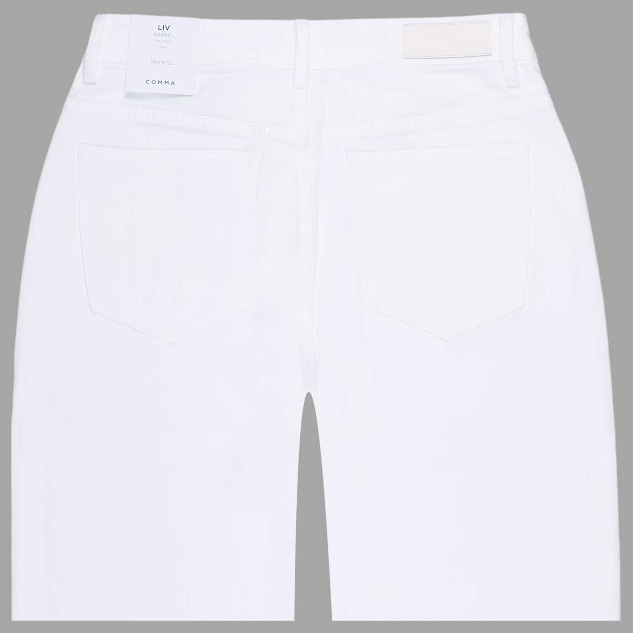 Stretch Damen 7/8 Jeans Liv Barrel von Comma in Weiß, detaillierte Rückansicht