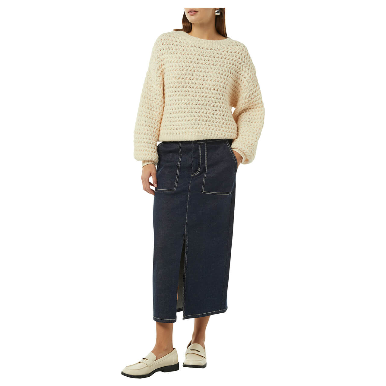 Comma Damen Pullover ecru white