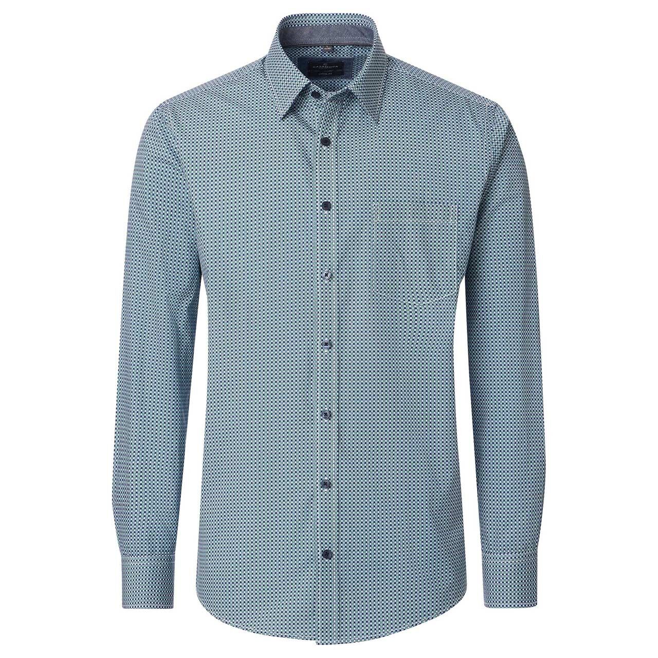 Casa Moda Herren Langarm Hemd green dots