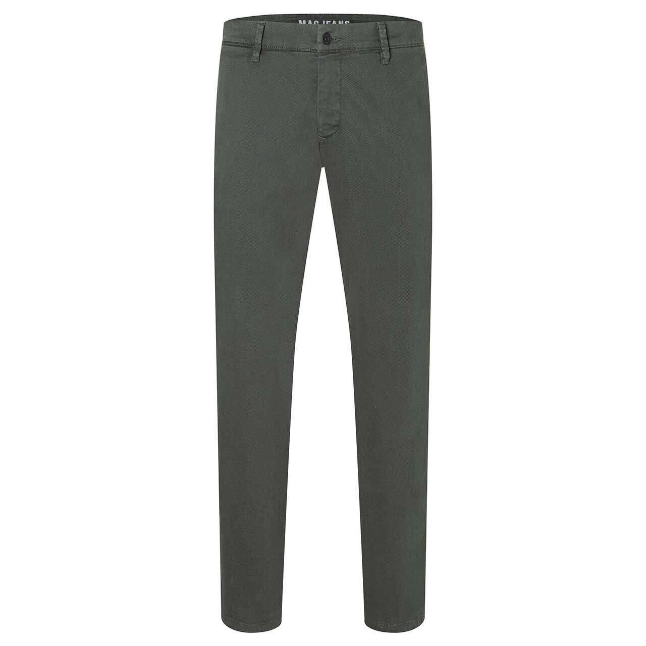 Herren Chino Baumwollhose Flexx Driver Pants von MAC in Dunkelgrün, Vorderansicht