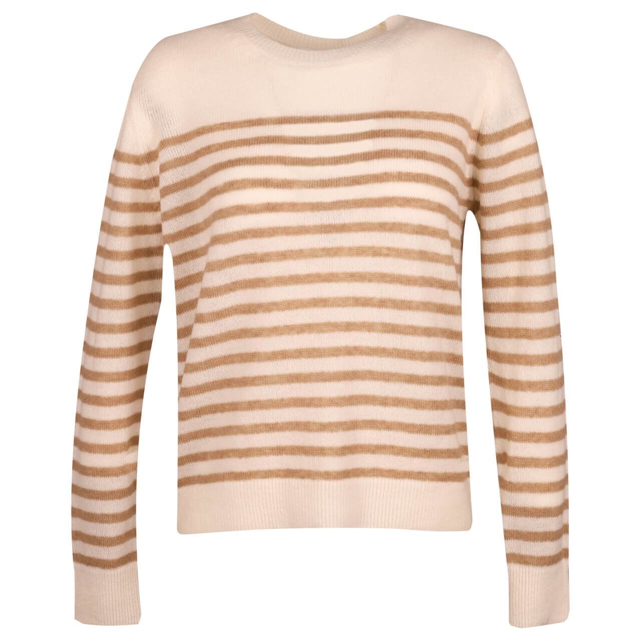 Comma Damen Pullover light creme brown stripes