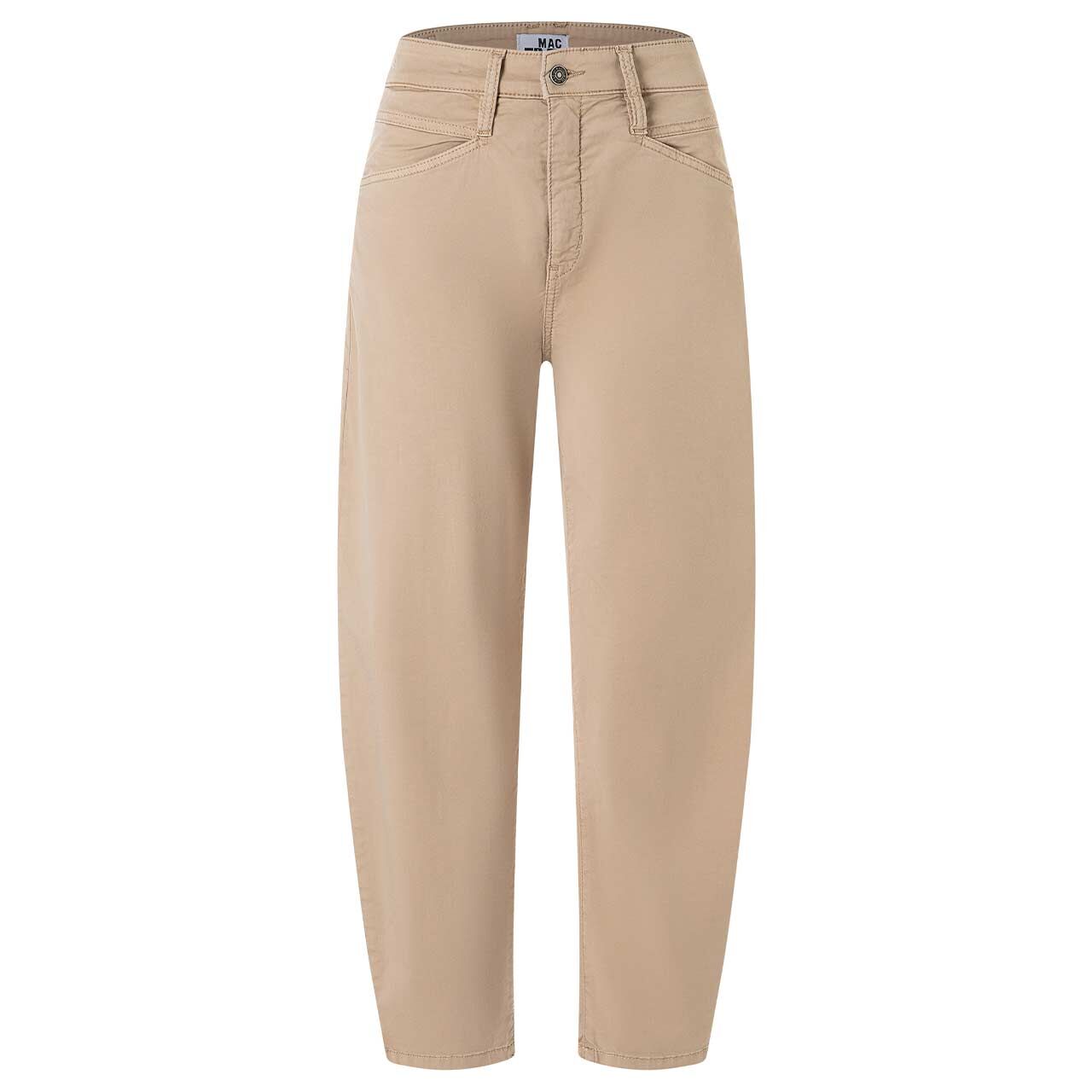 Damen 7/8 Baumwollhose Bora von MAC in Hellbraun, Vorderansicht