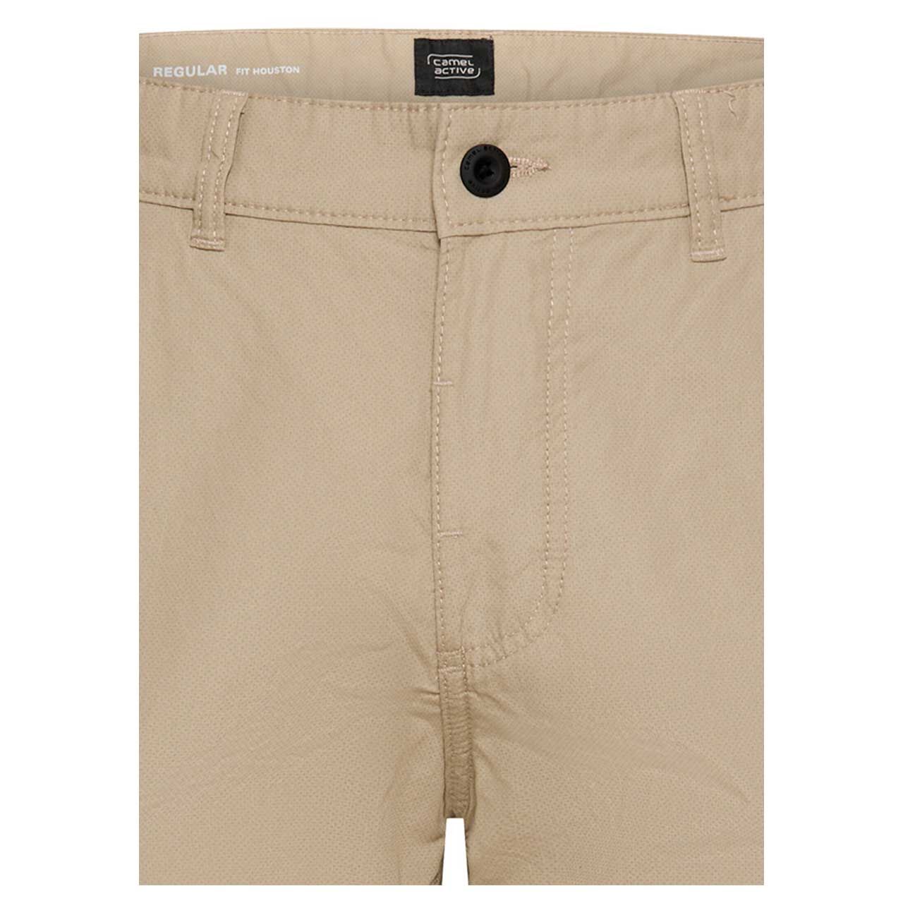 Herren Cargo Chino Baumwoll Bermuda Houston von Camel active in Beige, detaillierte Vorderansicht