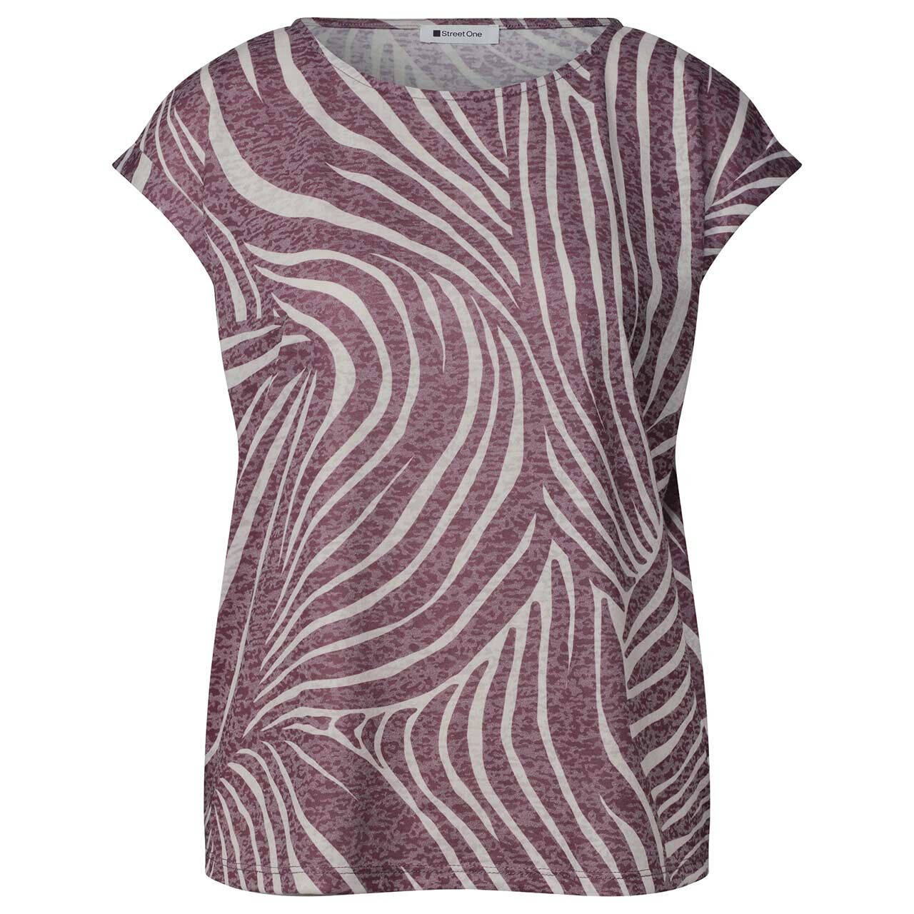 Street One Damen T-Shirt Printed Burn Dessin rustic rouge
