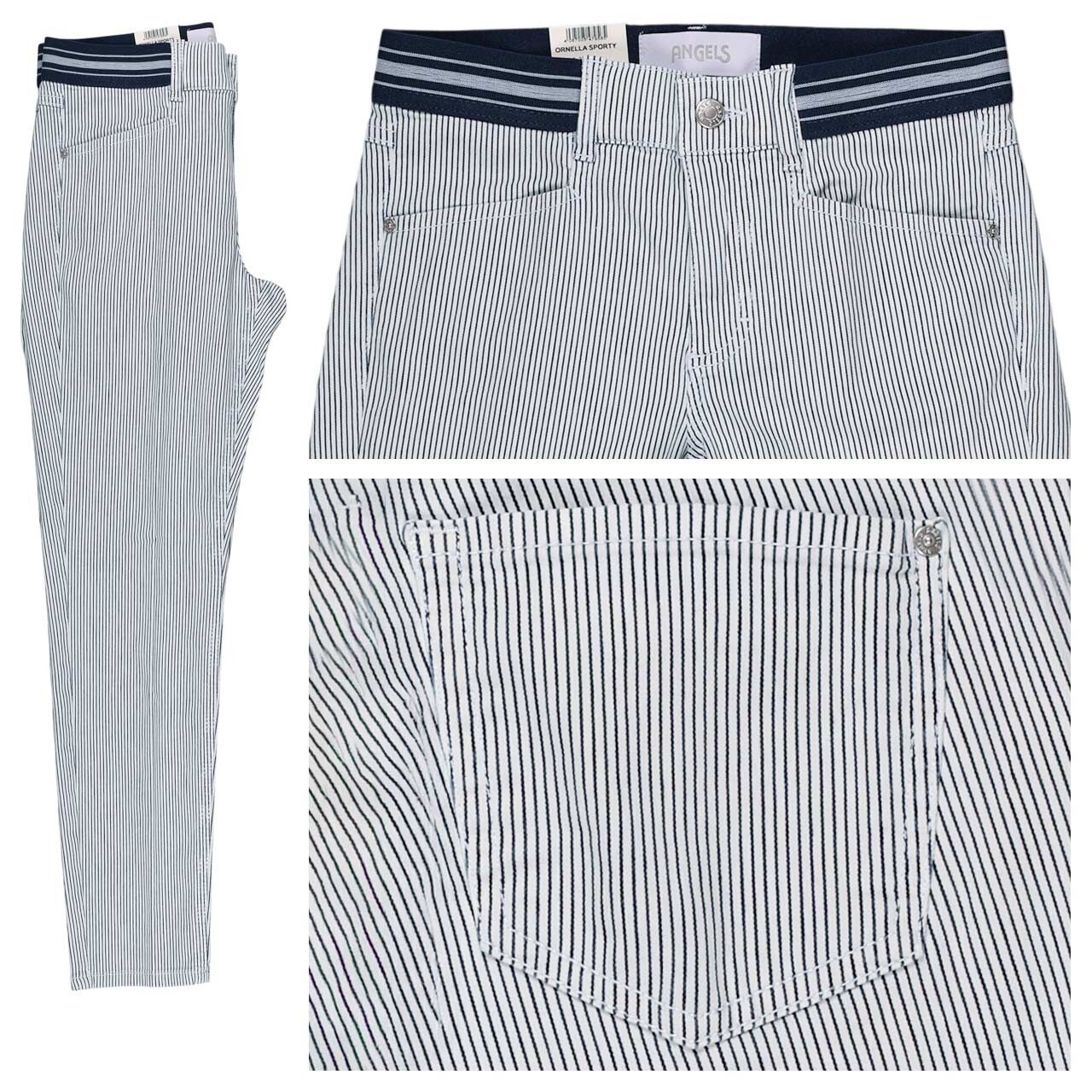 Angels Ornella Sporty 7/8 Jeans blue striped