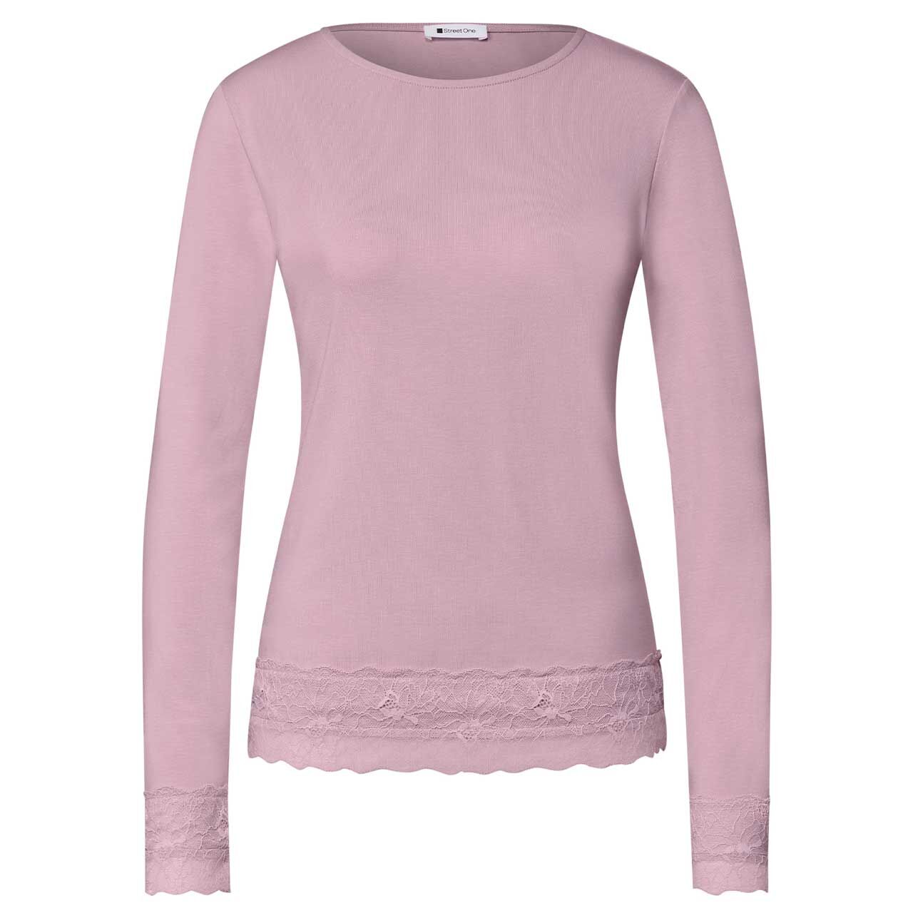 Street One Damen Langarm Shirt Basic Lace Cuffs quiet rose