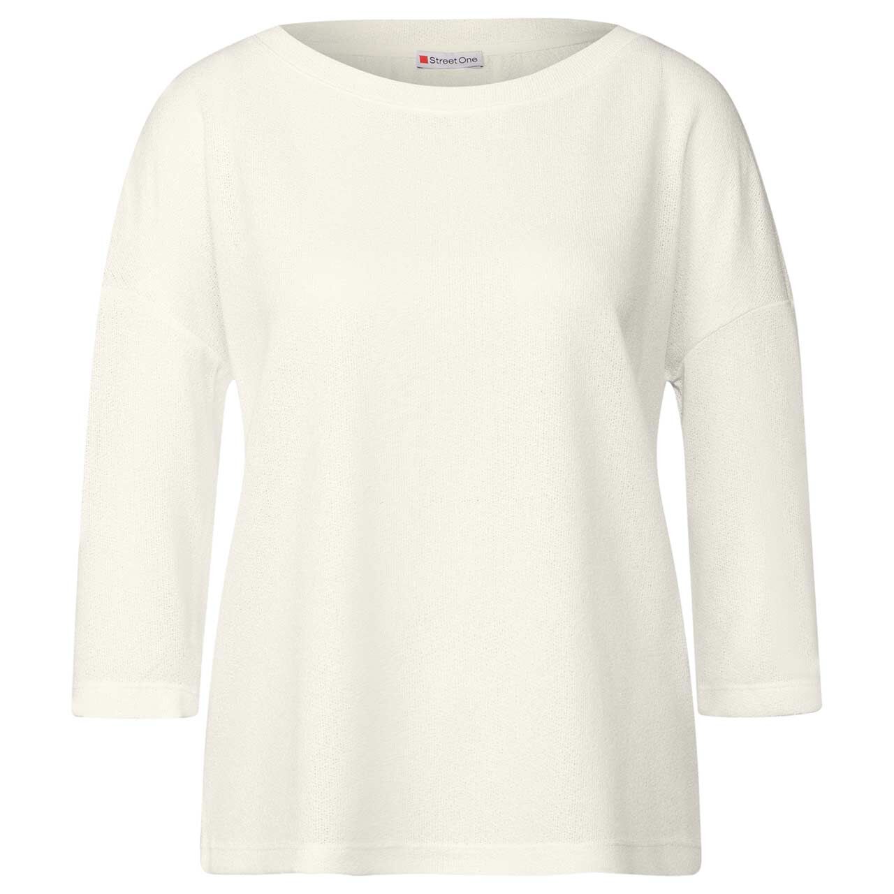 Street One Damen 3/4 Arm Shirt Knit Look off white Street One Damen 3/4 Arm Shirt Knit Look off white