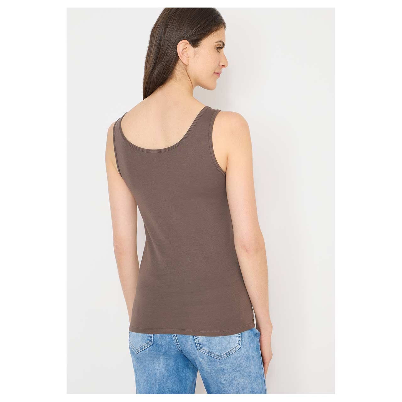 Damen Top Linda von Cecil in Braun, Rückansicht am Model