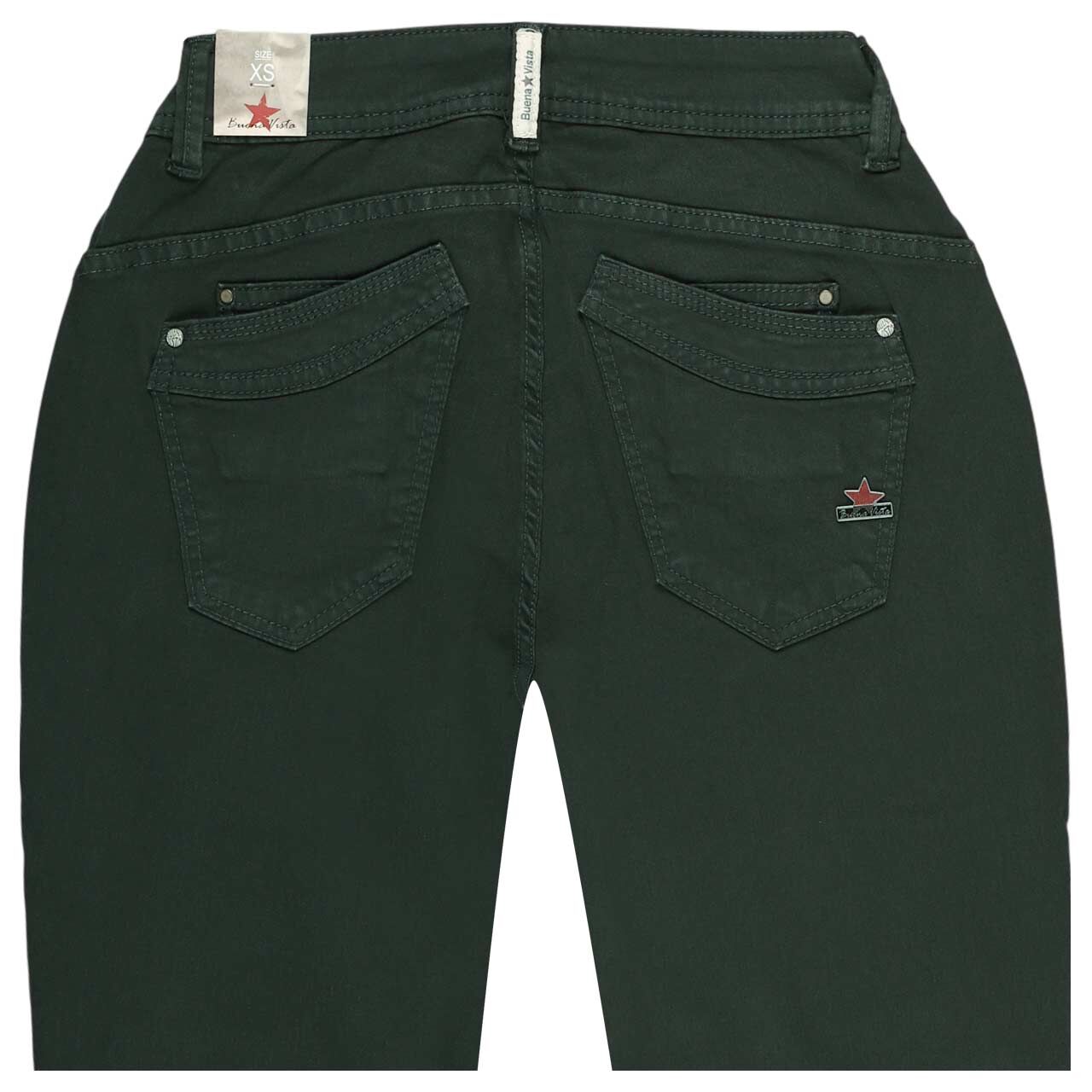 Damen Baumwollhose Malibu Stretch Twill von Buena Vista in Dunkelgrün, detaillierte Rückansicht