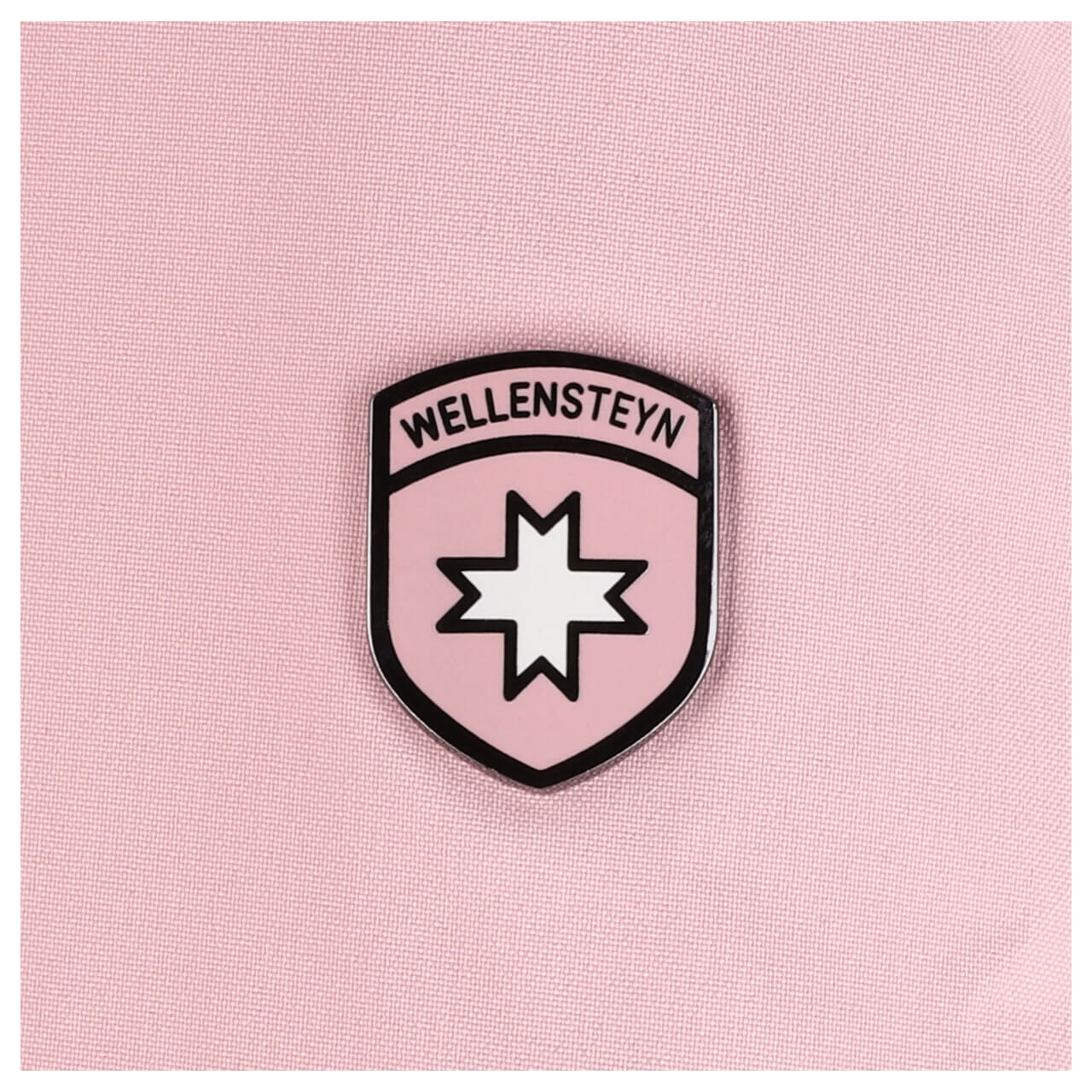 Damen Jacke Enterprise Classic Long von Wellensteyn in Pastellrosa, Detailansicht Logo