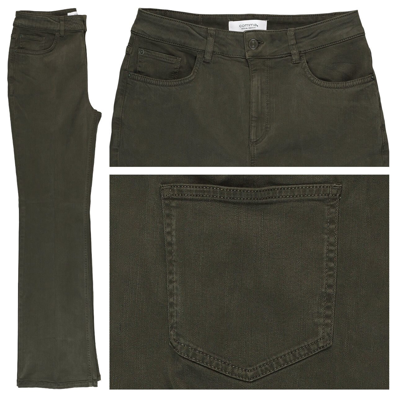 Comma Damen Jeans dark olive