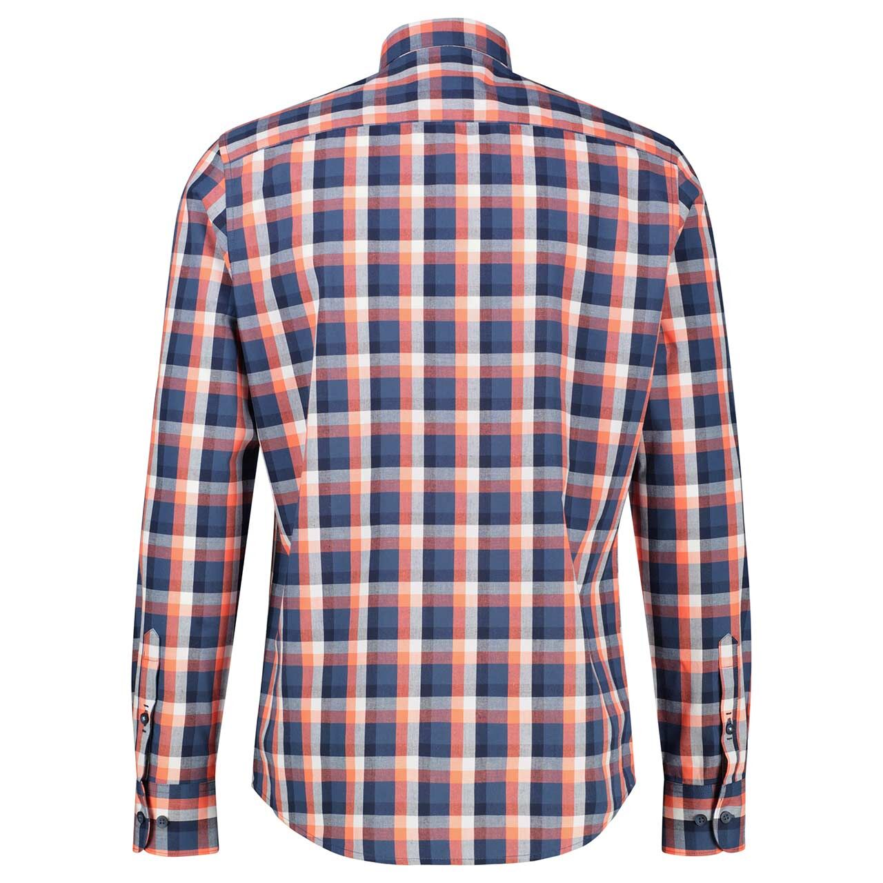 Herren Langarm Hemd von Lerros in Rot kariert, Rückansicht