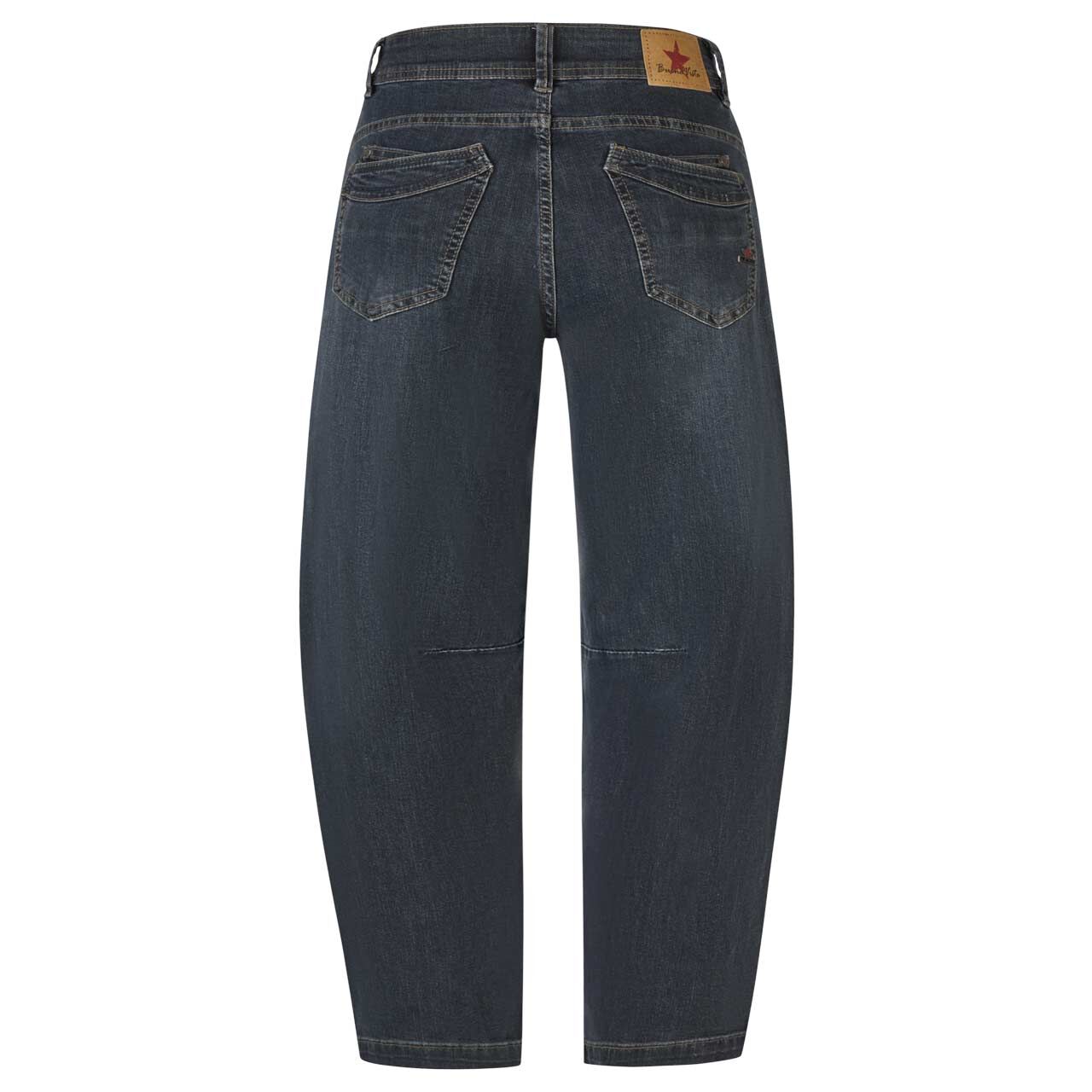 Damenjeans Malibu 7/8 Relaxed Stretch Denim von Buena Vista in Dunkelblau angewaschen, Rückansicht