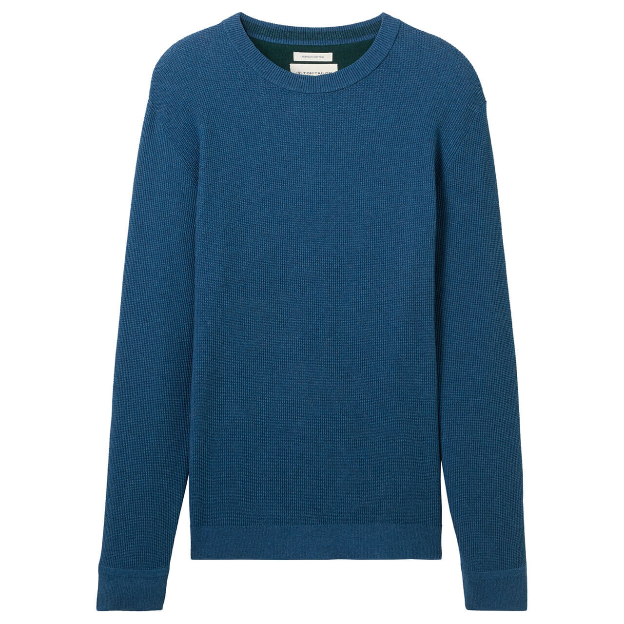 Tom Tailor Herren Pullover Structured Crewneck Knit dark teal melange Tom Tailor Herren Pullover Structured Crewneck Knit dark teal melange