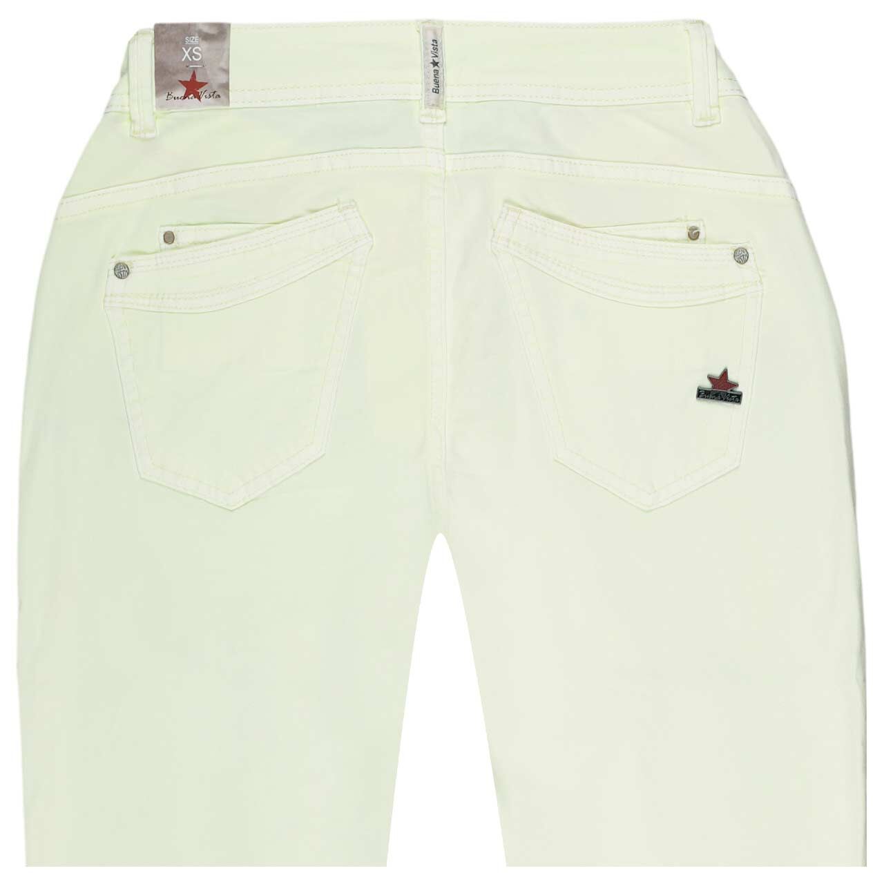 Damen Ankle Baumwollhose Malibu Cropped Summer Stretch Twill von Buena Vista in Gelb, detaillierte Rückansicht