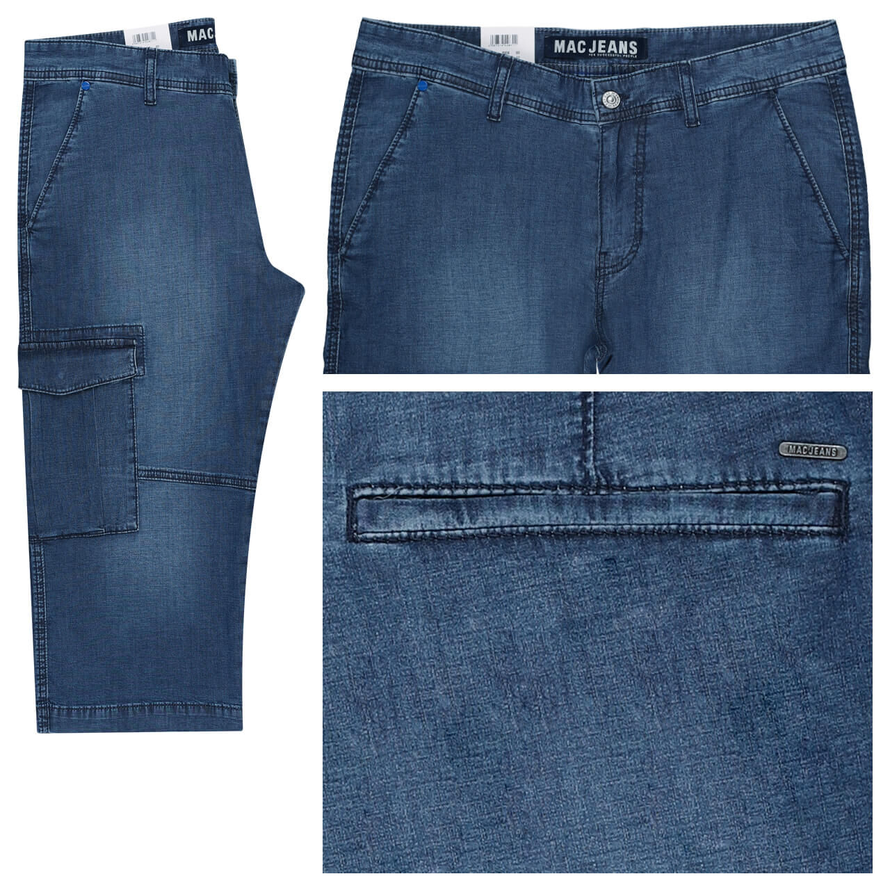 MAC Teo 3/4 Cargo Chino Jeans mid blue used