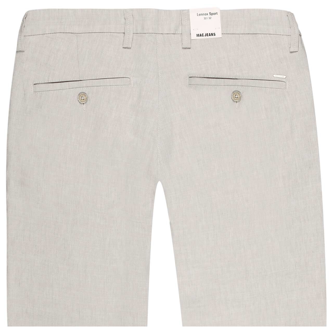 Herren Lennox Chino Leinenhose von MAC in Hellbeige, detaillierte Rückansicht