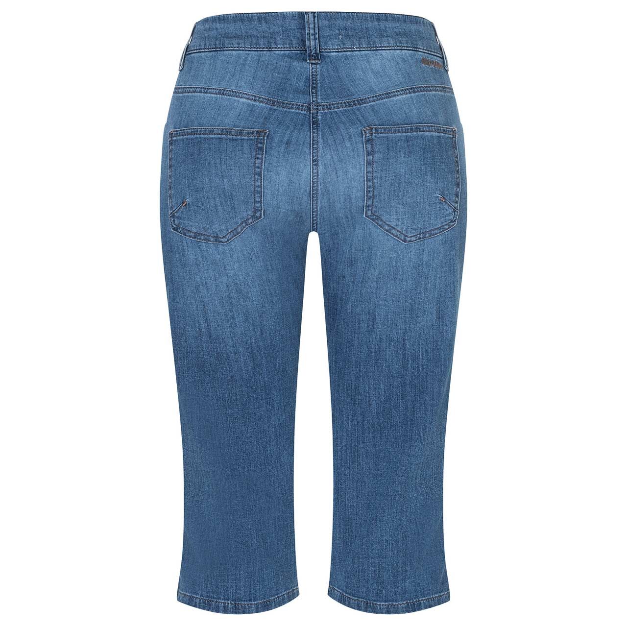 Damen 3/4 Jeans Capri von Mac in Blau angewaschen, Rückansicht