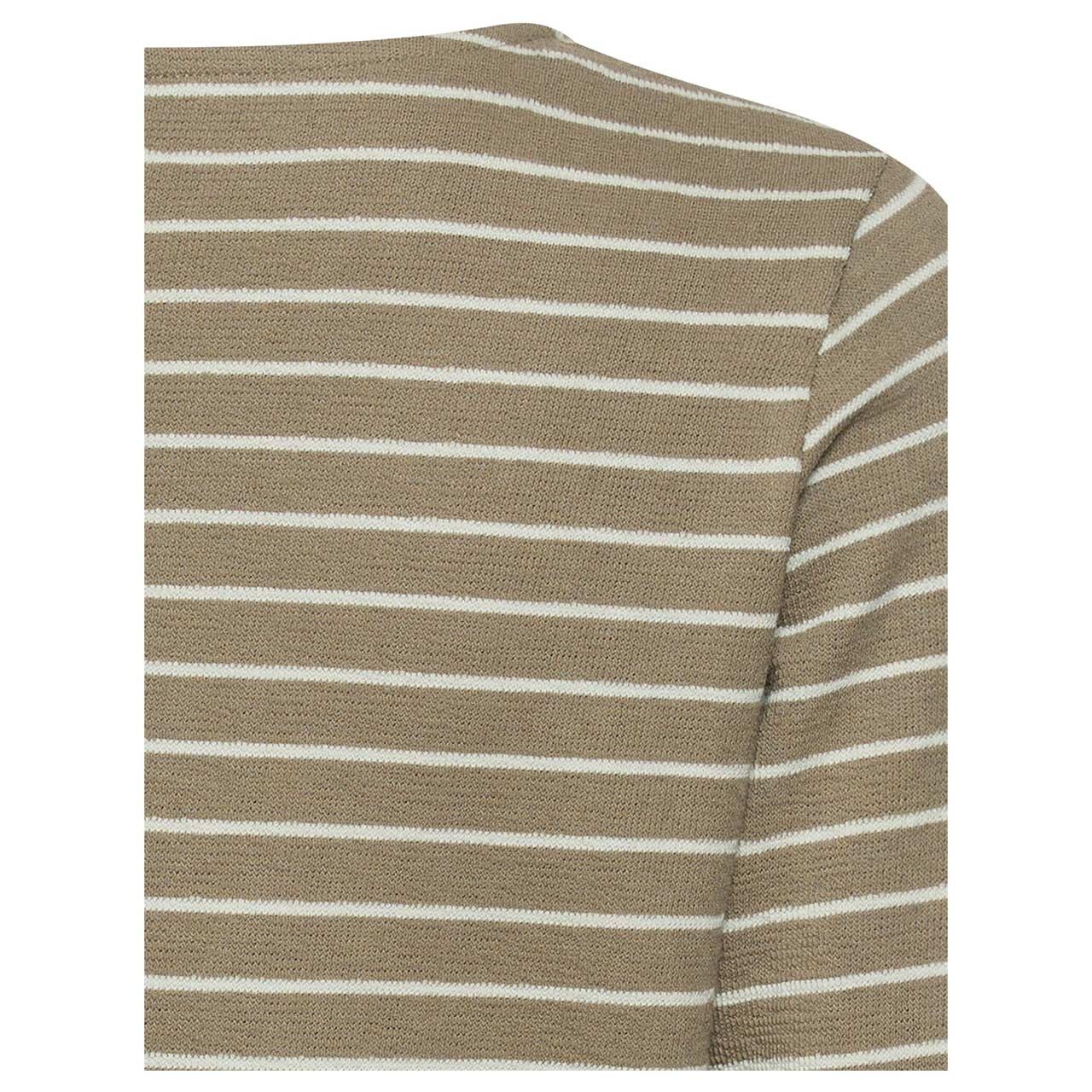 Damen Langarm Shirt von Camel active in Salbeigrün gestreift, detaillierte Rückansicht
