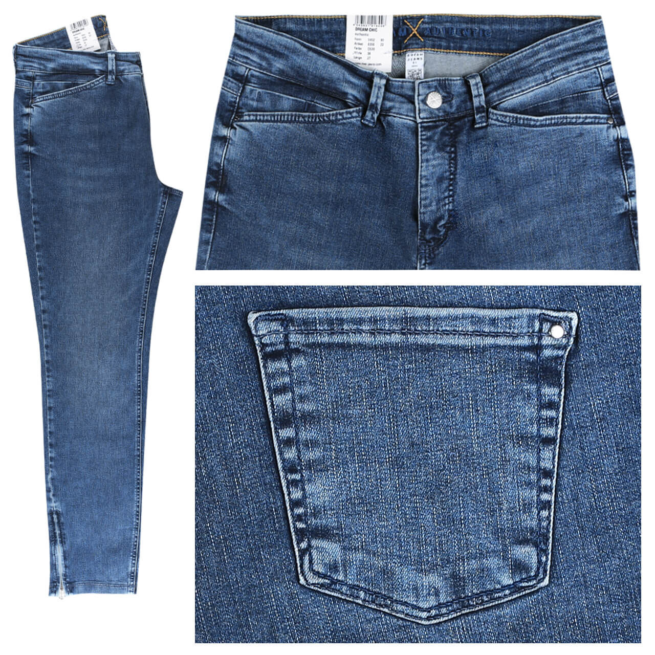 MAC Jeans Dream Chic für Damen in Mittelblau angewaschen, FarbNr.: D530