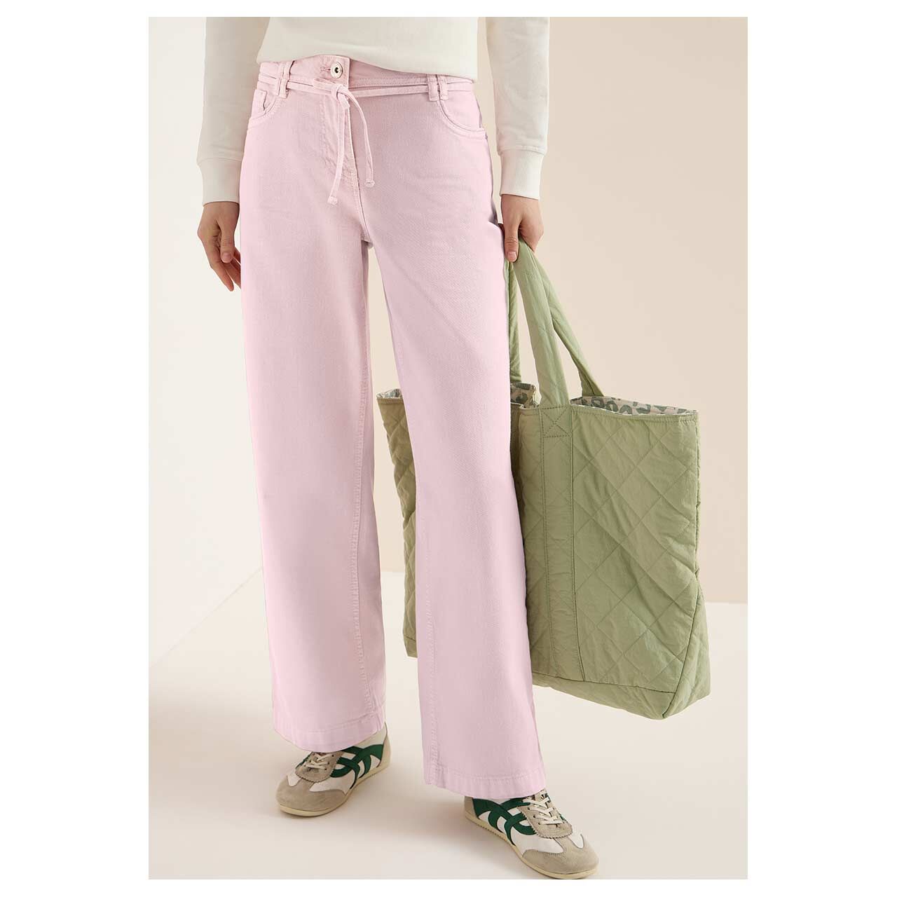 Damenjeans Neele Color von Cecil in Rosa, Vorderansicht am Model