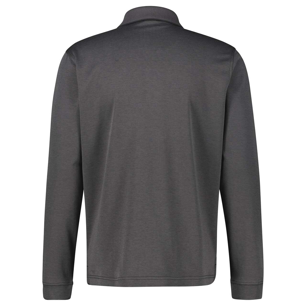 Herren Polo Langarm Shirt von Lerros in Dunkelgrau, Rückansicht