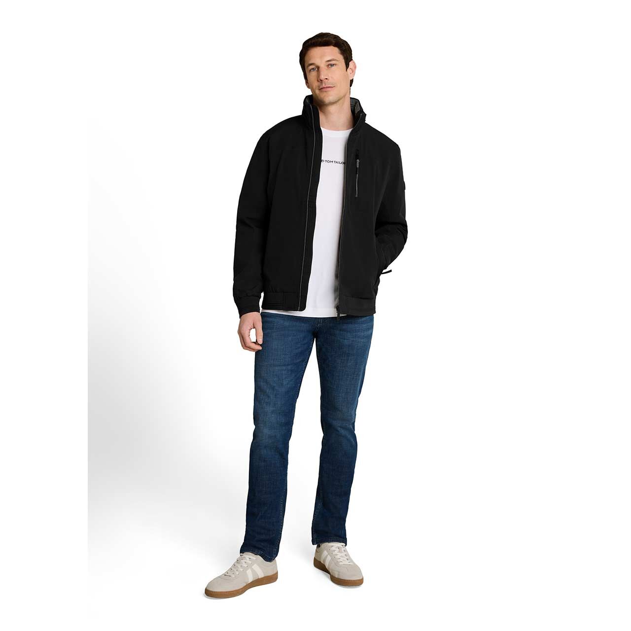 Herren Jacke Transseasonal Blouson von Tom Tailor in Schwarz, Ganzkörperansicht