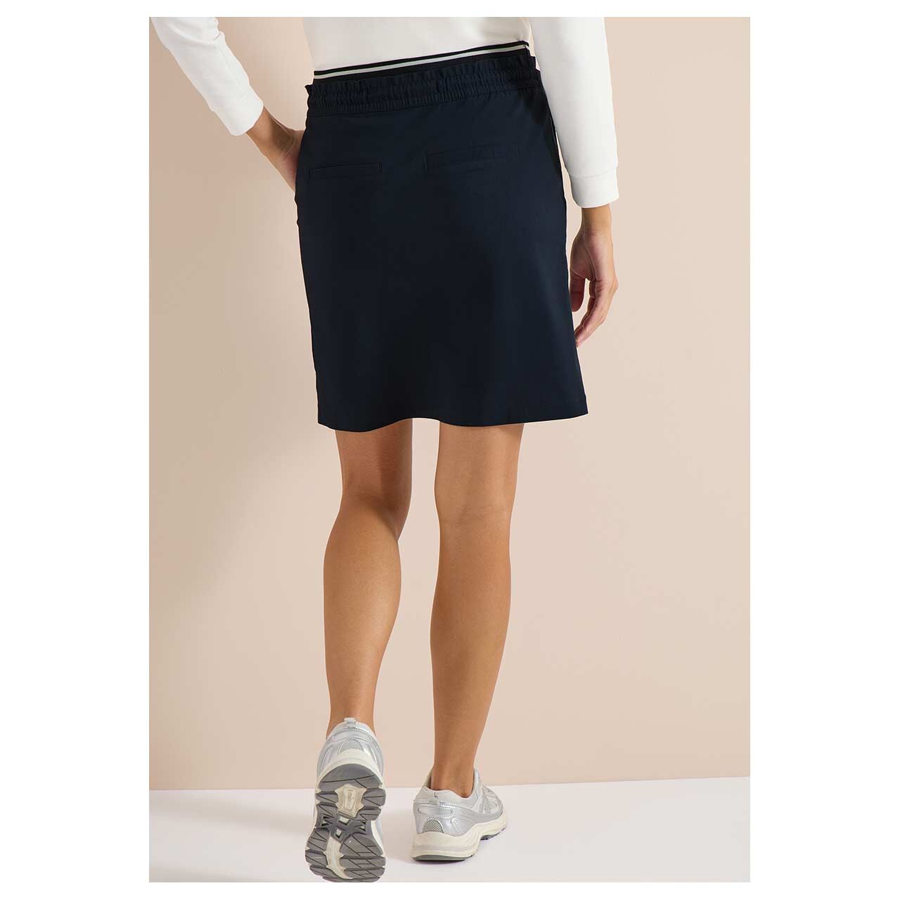 Damen Rock Jogg Skirt von Cecil in Dunkelblau, Rückansicht am Model