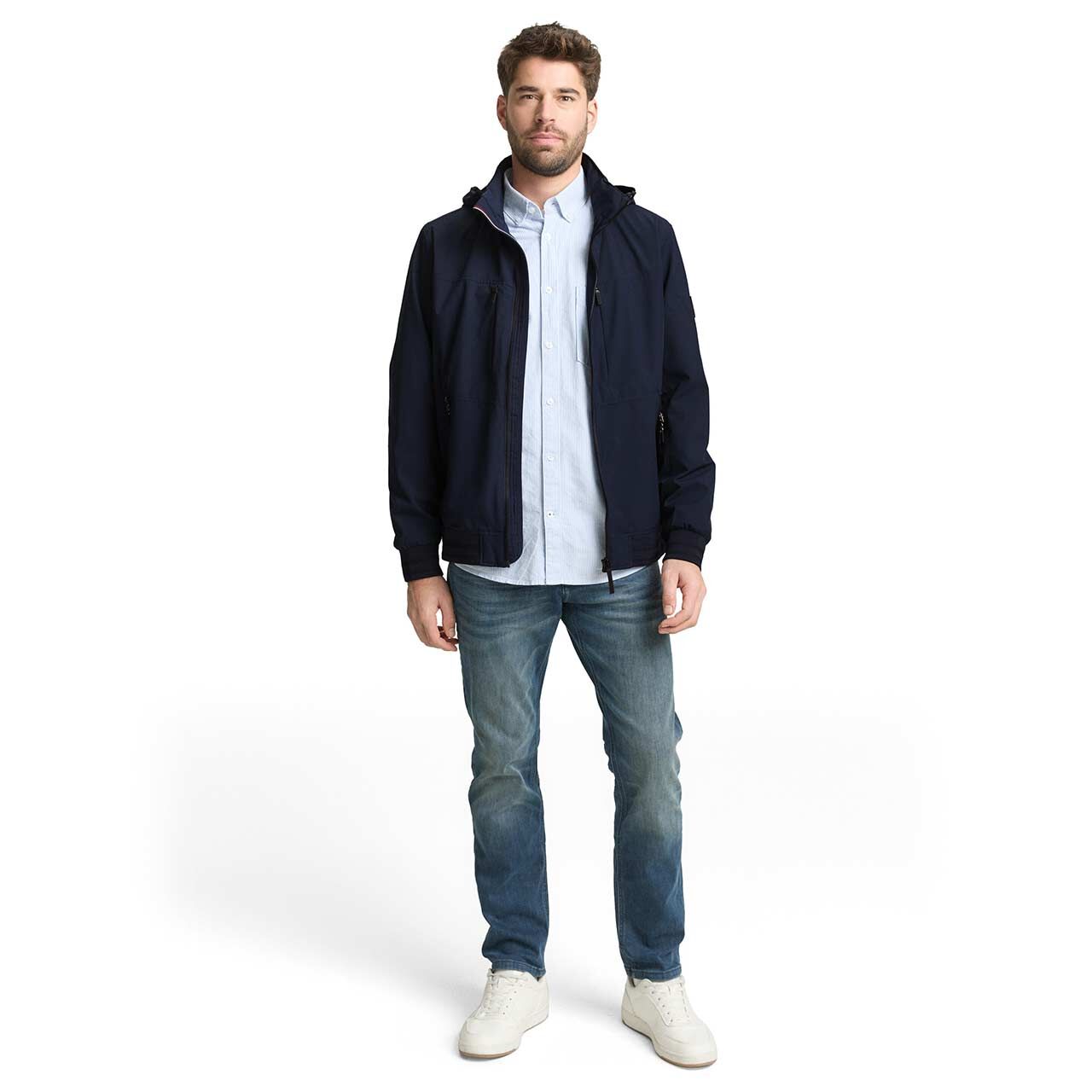 Herren Jacke Casual Blouson von Tom Tailor in Dunkelblau, Ganzkörperansicht