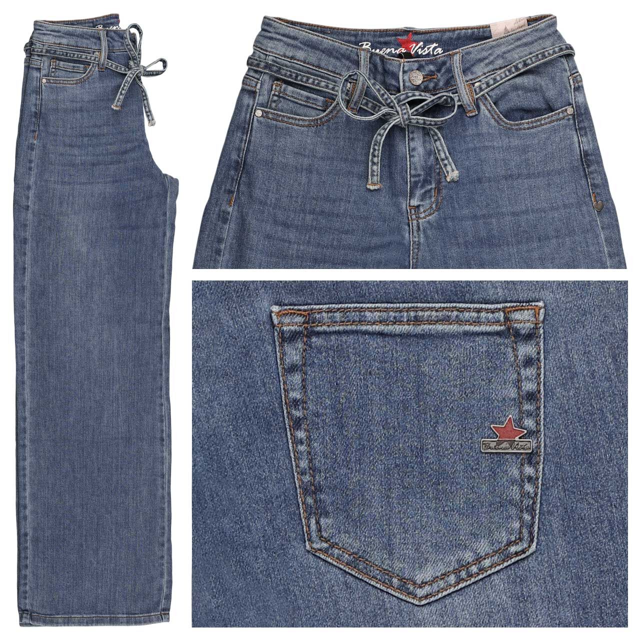 Buena Vista Wide Leg-L Stretch Denim Jeans mid stone