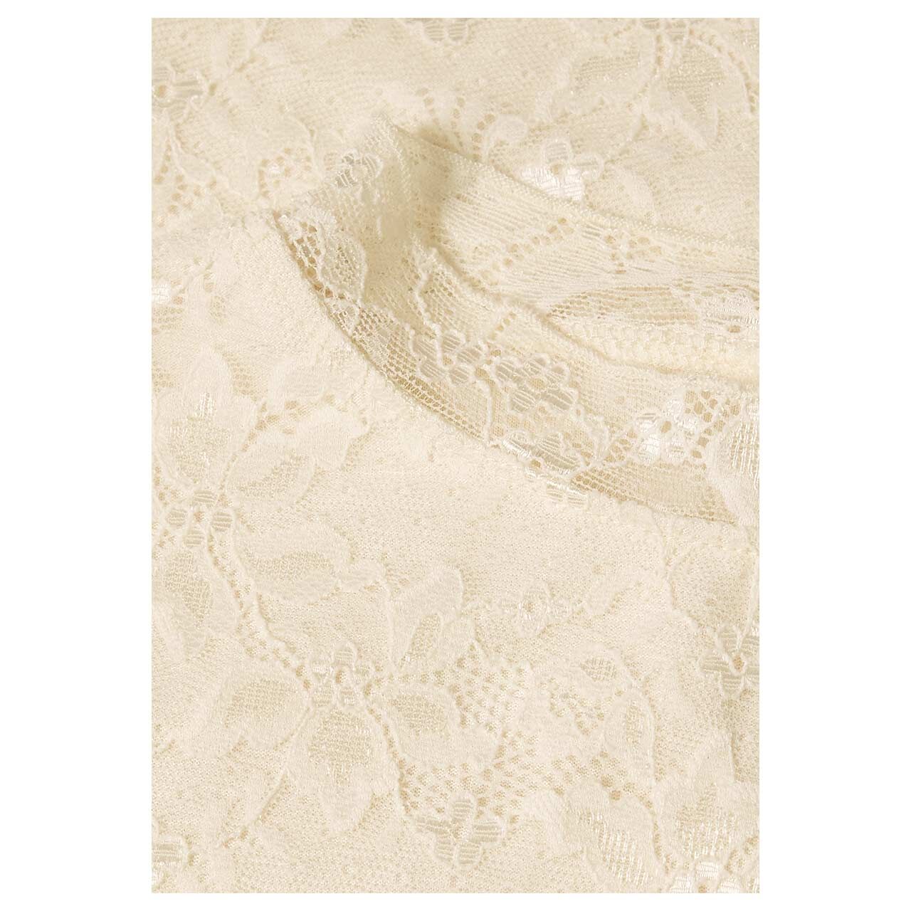 Street One Damen Langarm Shirt Lace Turtle Neck pure beige