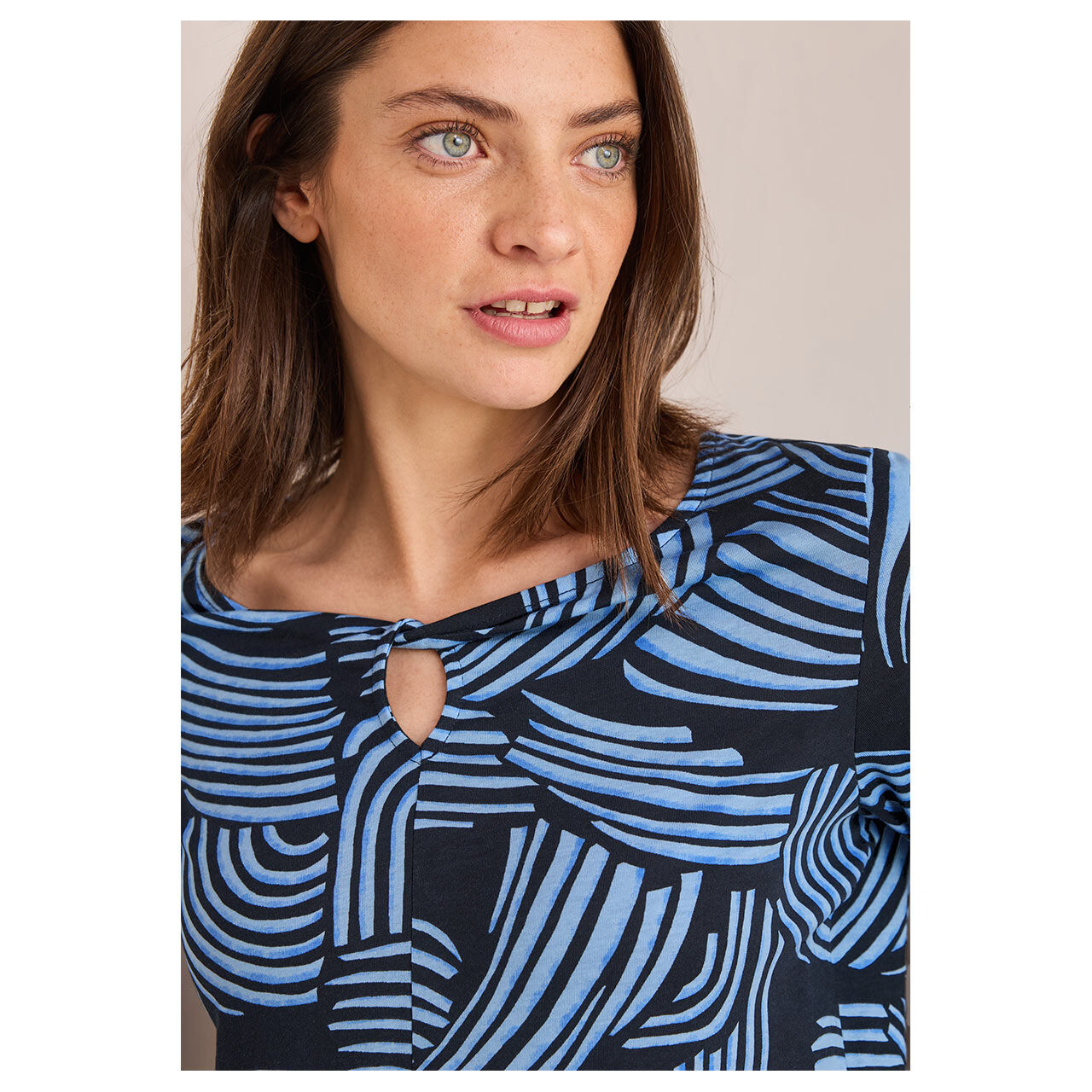 Cecil Damen 3/4 Arm Shirt Twist Detail universal blue