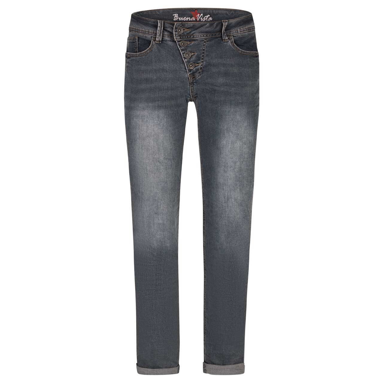 Damenjeans Malibu von Buena Vista in Grau-Blau verwaschen, Vorderansicht