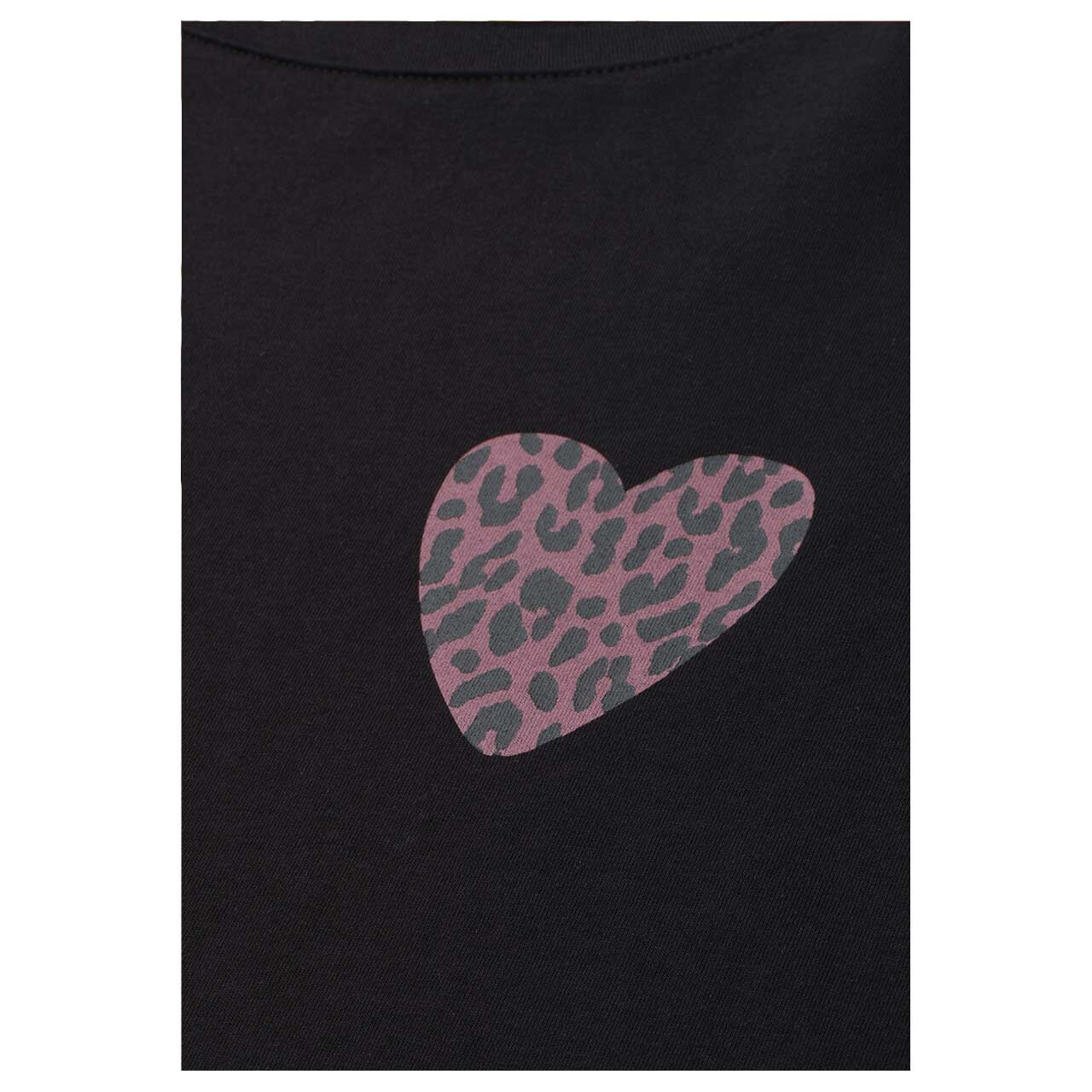 Street One Studio Damen T-Shirt Printed Leo Heart black