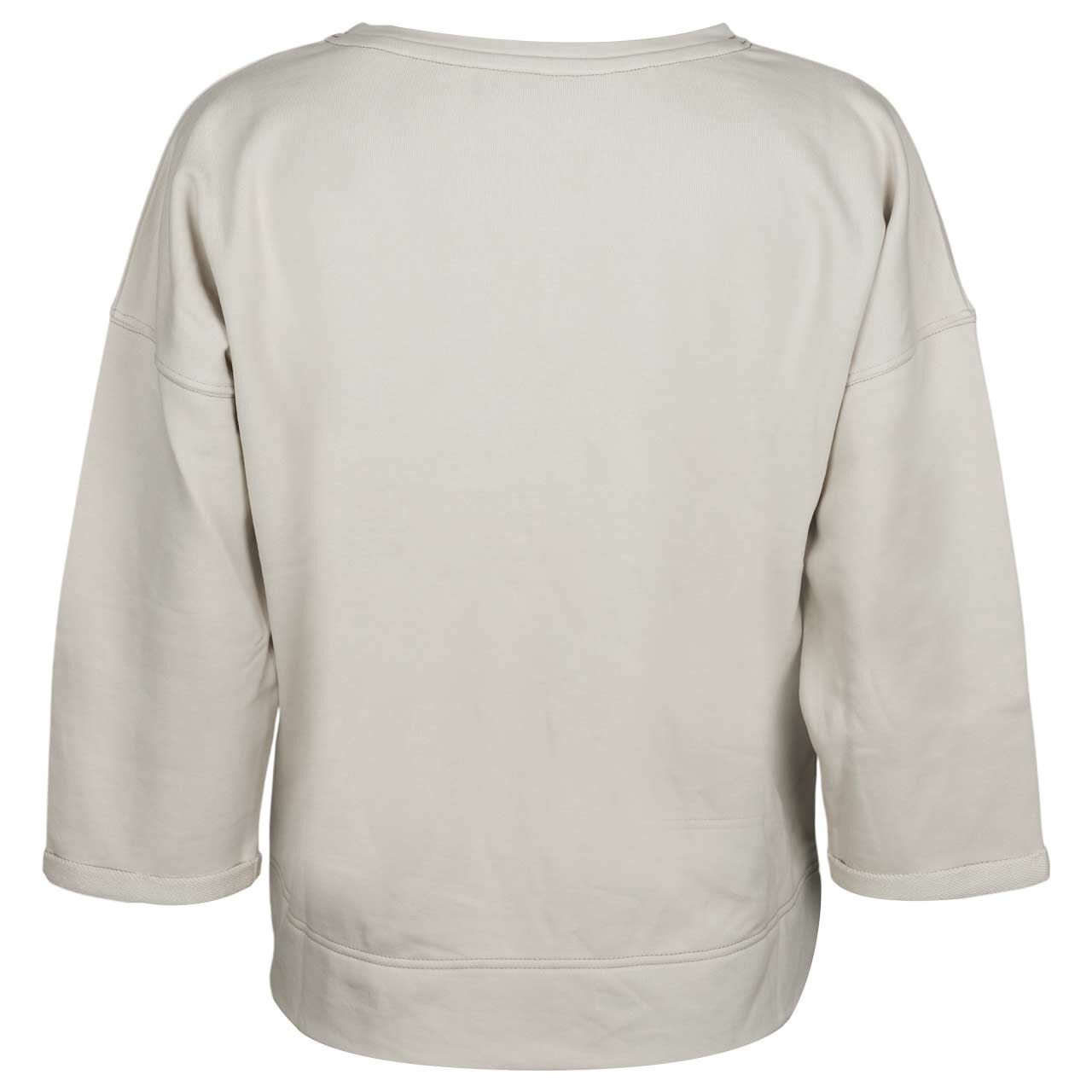 Damen 3/4 Arm Sweatshirt Zoey von Elbsand in Beige mit Print, Rückansicht