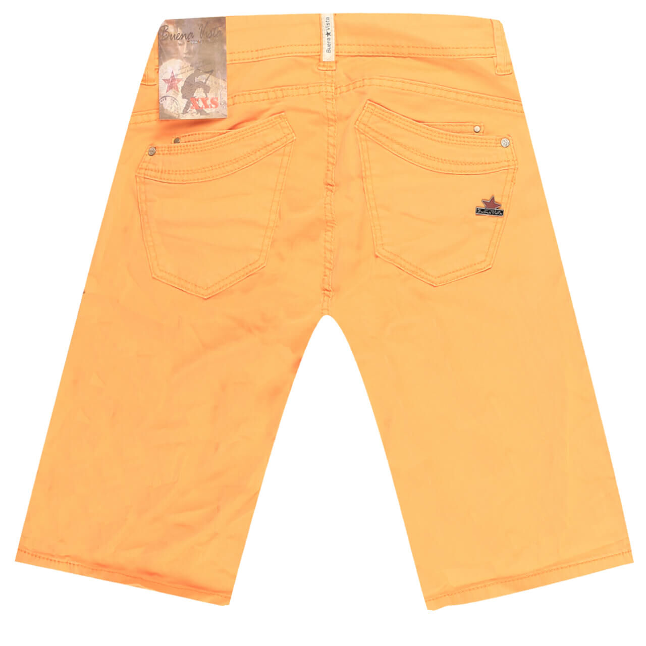 buena-vista-jeans-malibu-short-stretch-twill-baumwoll-mango-sorbet-4330-hinten Buena Vista Malibu-Short Stretch Twill Baumwollhose für Damen in Orange, FarbNr.: 4330