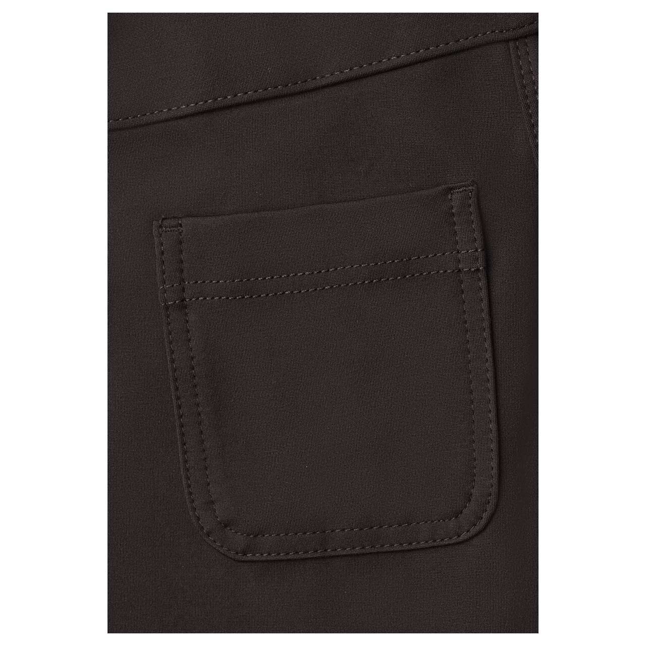 Stretch Damenhose Amalia Straight Leg von Street One in Dunkelbraun, Detailansicht Material