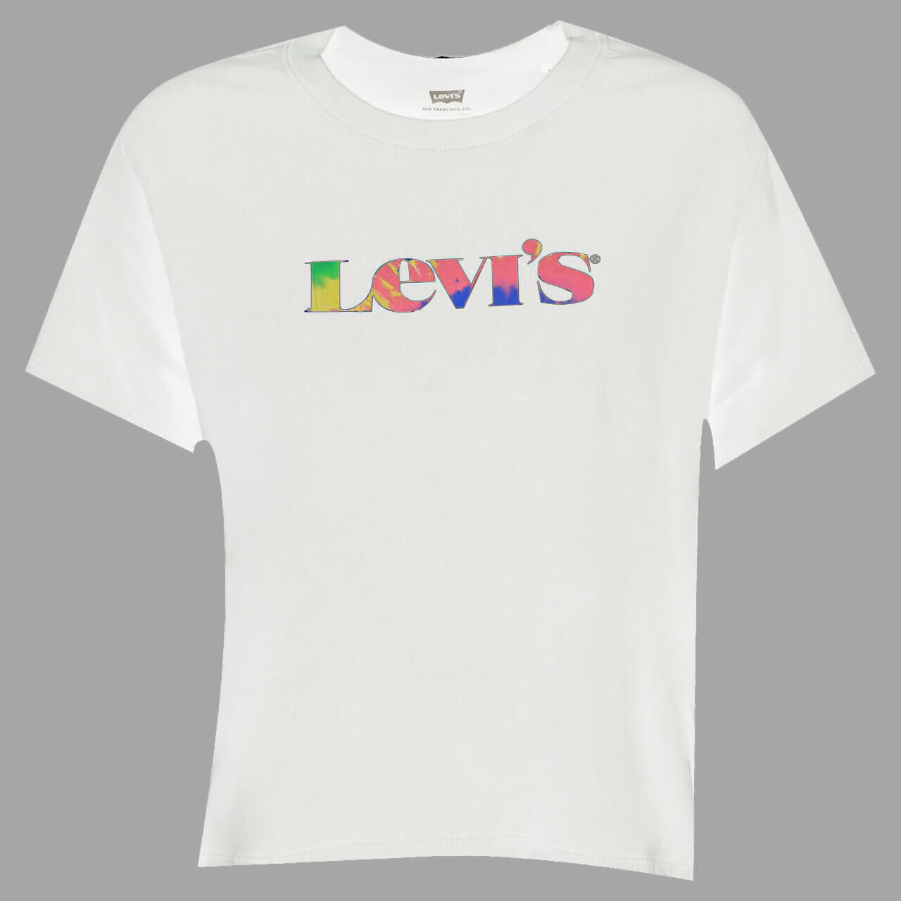 Levis Cropped Logo T-Shirt für Damen in Weiß mit Print, FarbNr.: 0207