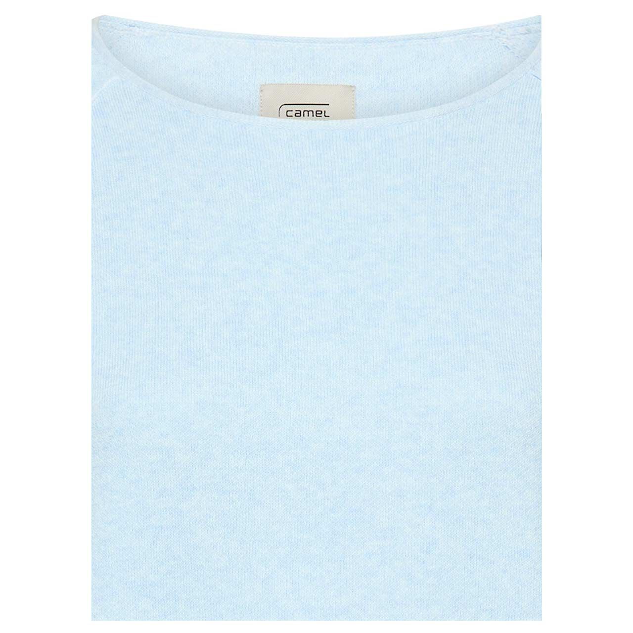 Damen Pullover von Camel active in Hellblau meliert, detaillierte Vorderansicht