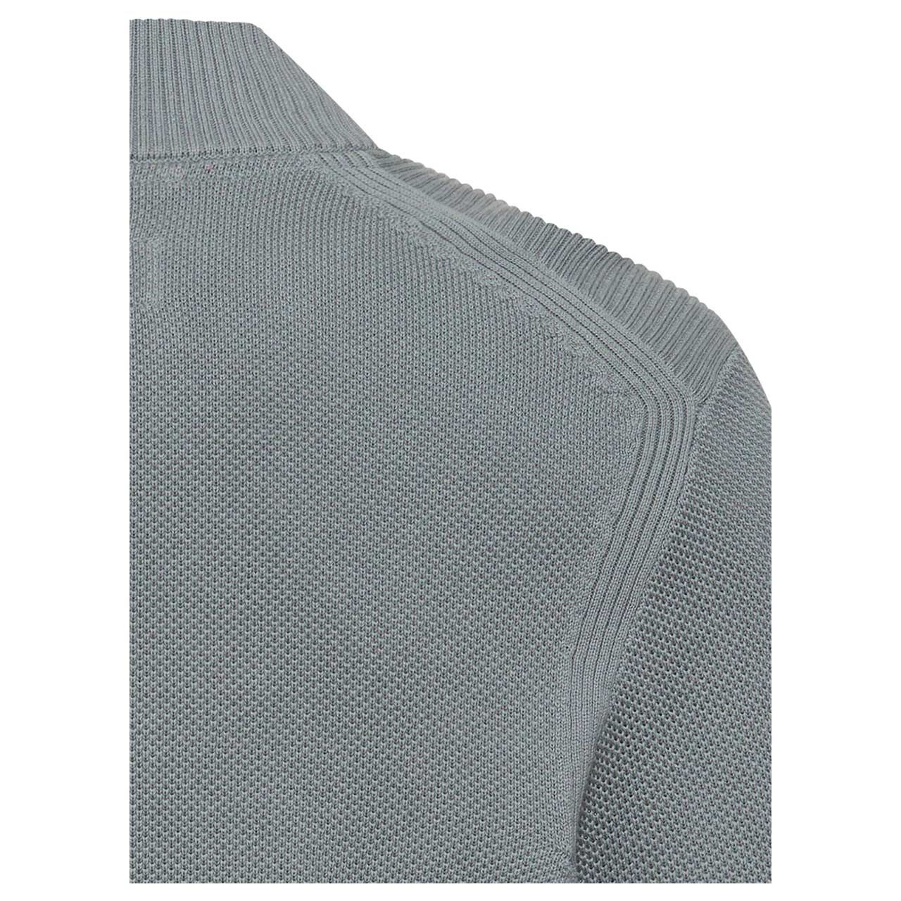 Herren Strickjacke von Camel active in der Farbe Blau-Grau, Detailansicht hinten