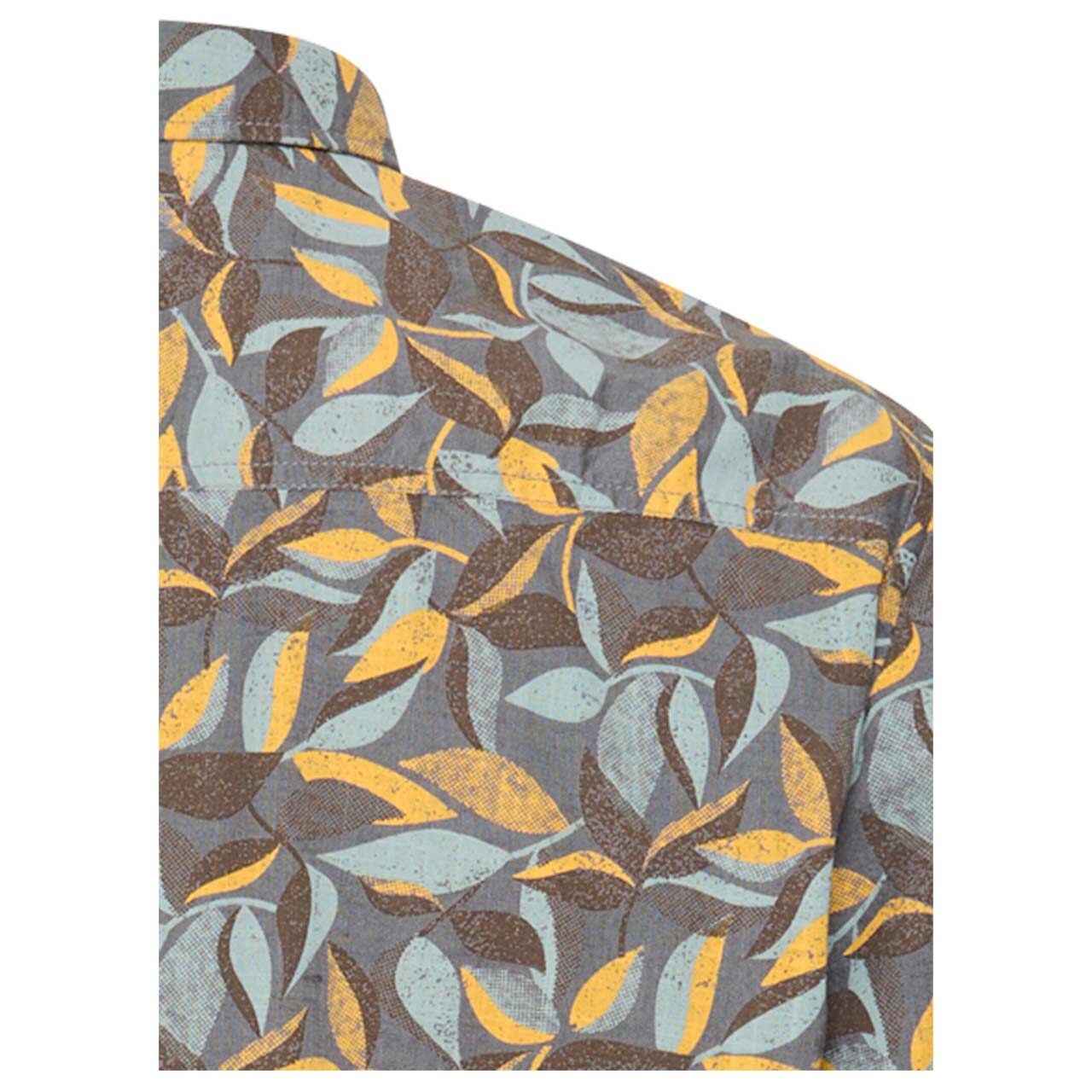 Herren Kurzarm Hemd von Camel active in der Farbe Gelb mit Print, Detailansicht hinten