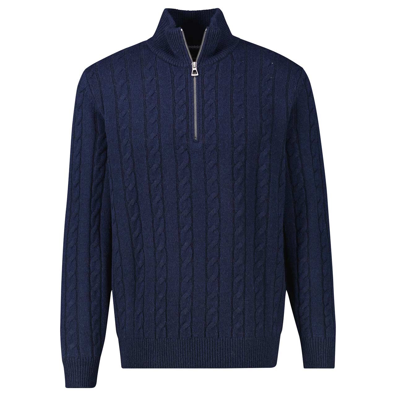 Lerros Herren Pullover Troyer classic navy cable knit cashmere