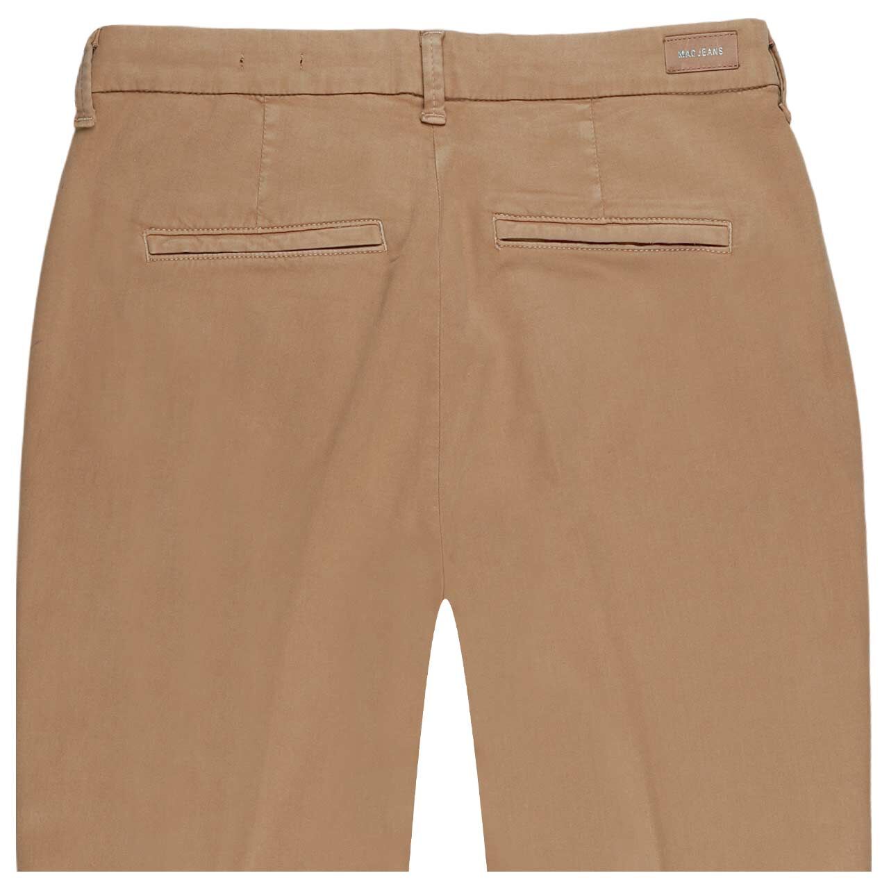 Damen 7/8 Baumwollhose Chino von MAC in Hellbraun, detaillierte Rückansicht