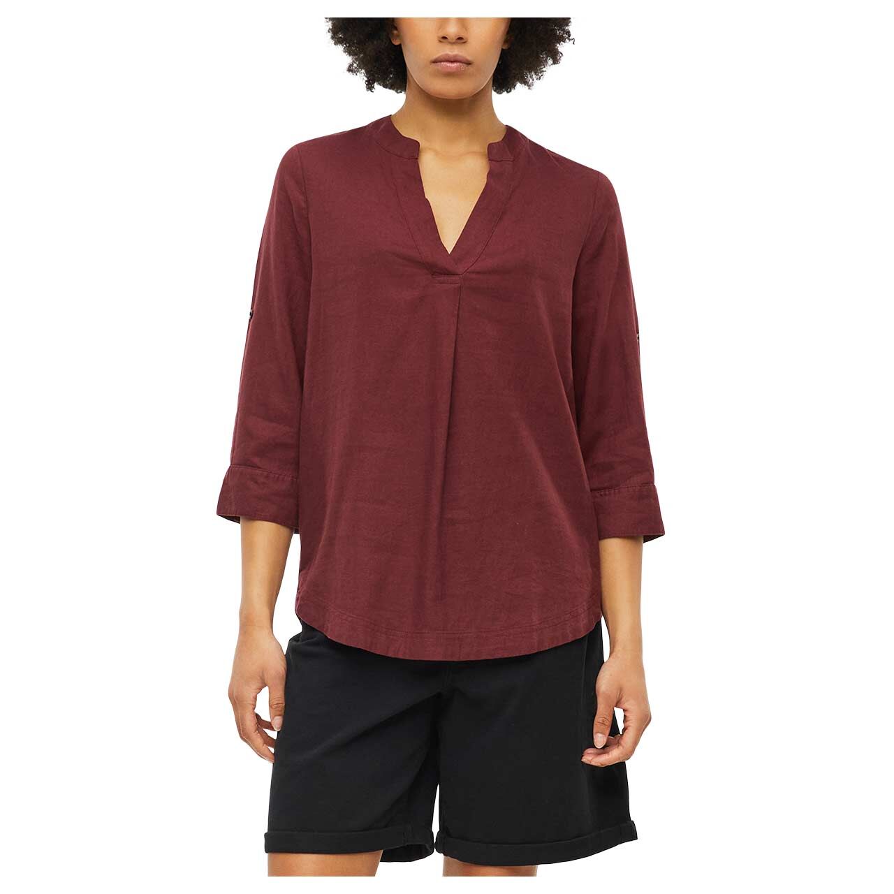 Damen 3/4 Arm Bluse von s.Oliver in Dunkelrot, Vorderansicht am Model