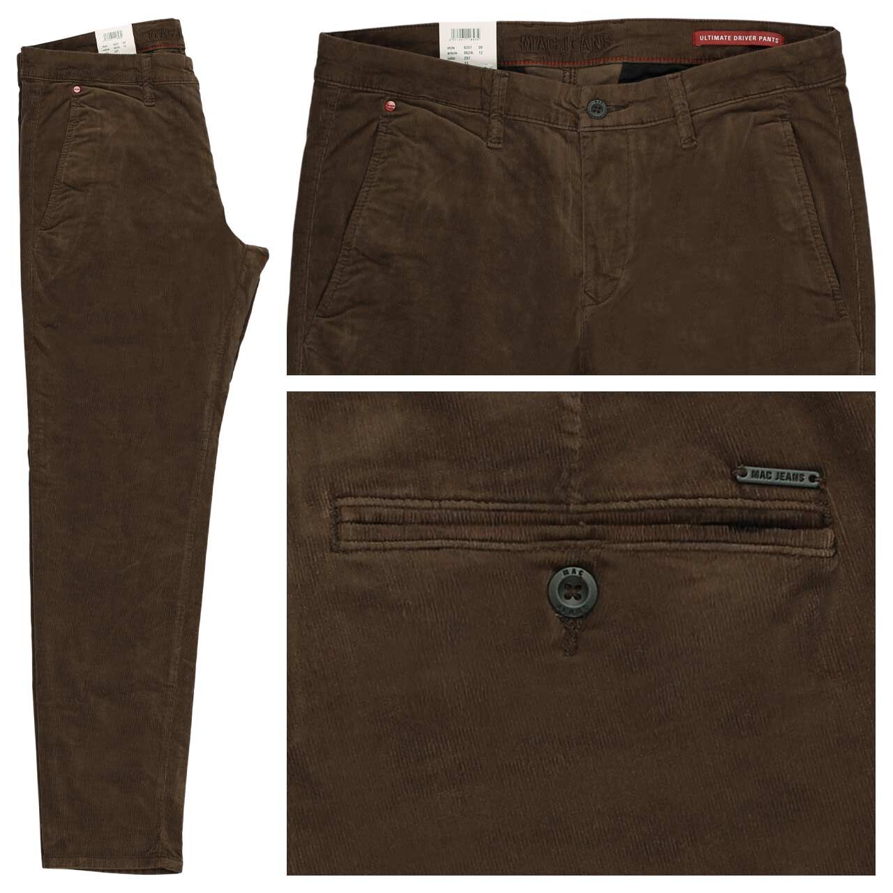 MAC Flexx Driver Pants Chino Cordhose hot fudge