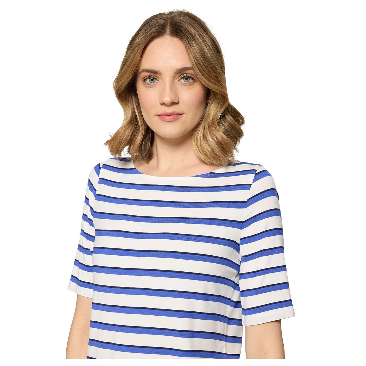 Betty Barclay Damen T-Shirt cream blue stripes