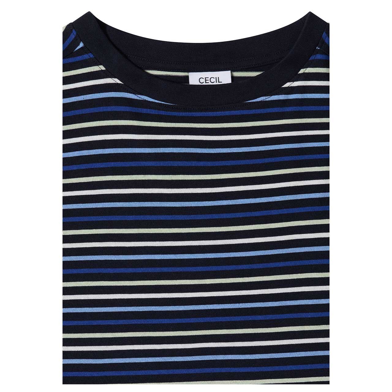 Cecil Damen T-Shirt Multi Striped urban dark blue