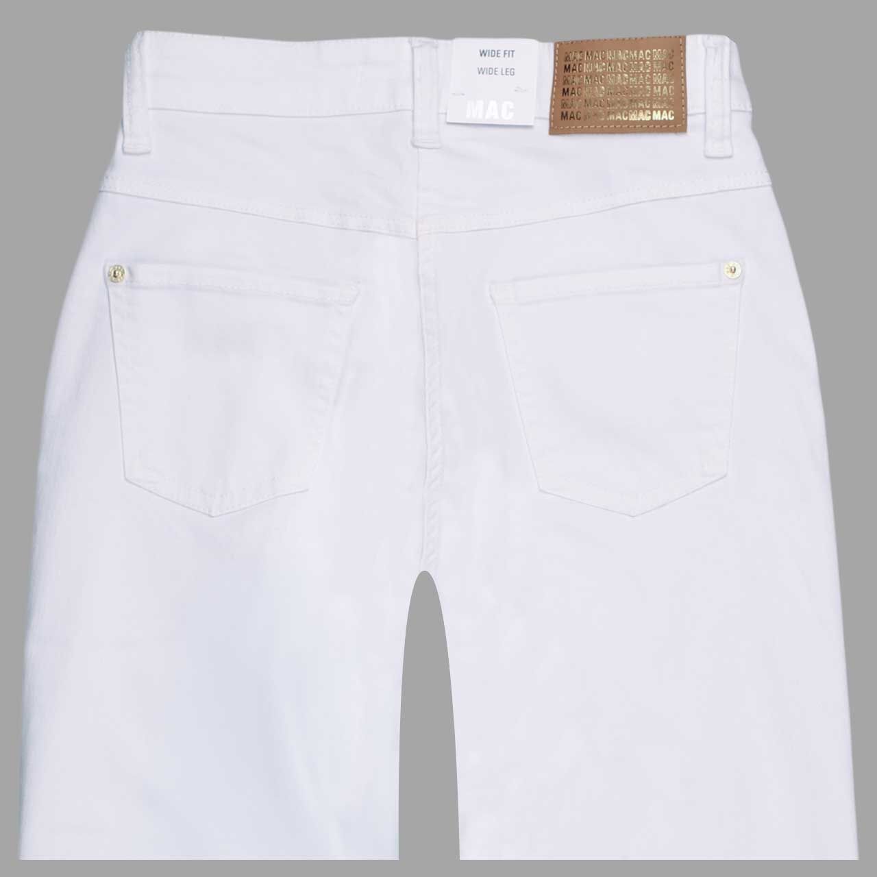 Stretch Damenjeans Wide von MAC in Weiß, detaillierte Rückansicht