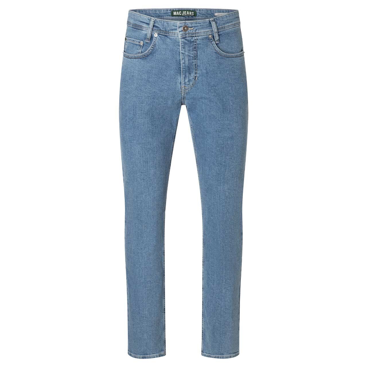 Stretch Herrenjeans Arne von MAC in Hellblau angewaschen, Vorderansicht